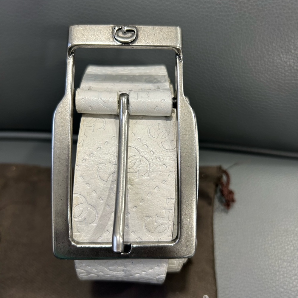 Men's White Designer Belt